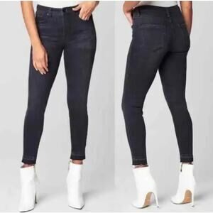 Blank NYC Bond Jean Sz 16 33 Women's High-Rise Raw Hem Black Wash NEW w Tag